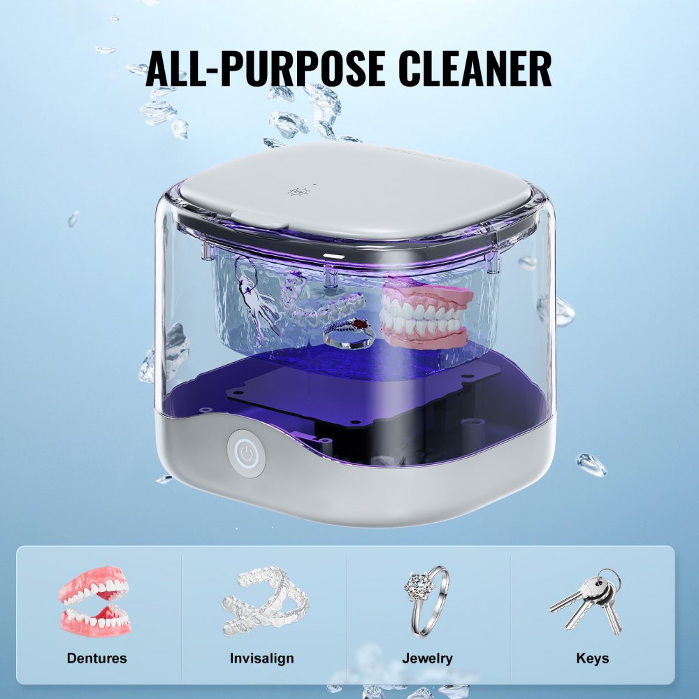 SJ-H6 - Compact Ultrasonic Cleaner for Jewelry & Dentures in Stainless Steel