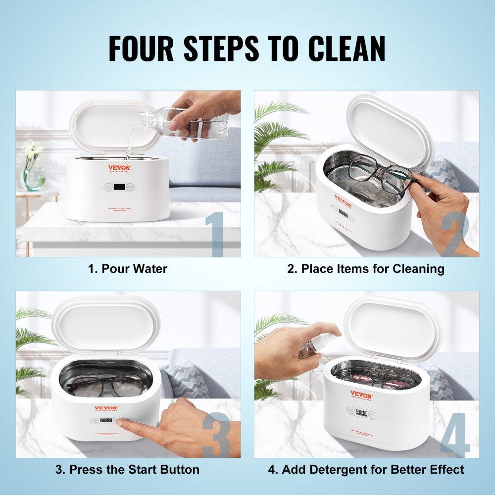 SJ-W4 - VEVOR 650ml Ultrasonic Jewelry Cleaner for Sparkling Shine