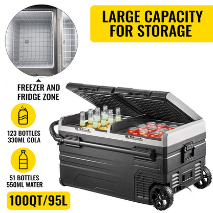 TWW95 - 95L Portable Car Freezer with Rapid Cooling and Solar Compatibility