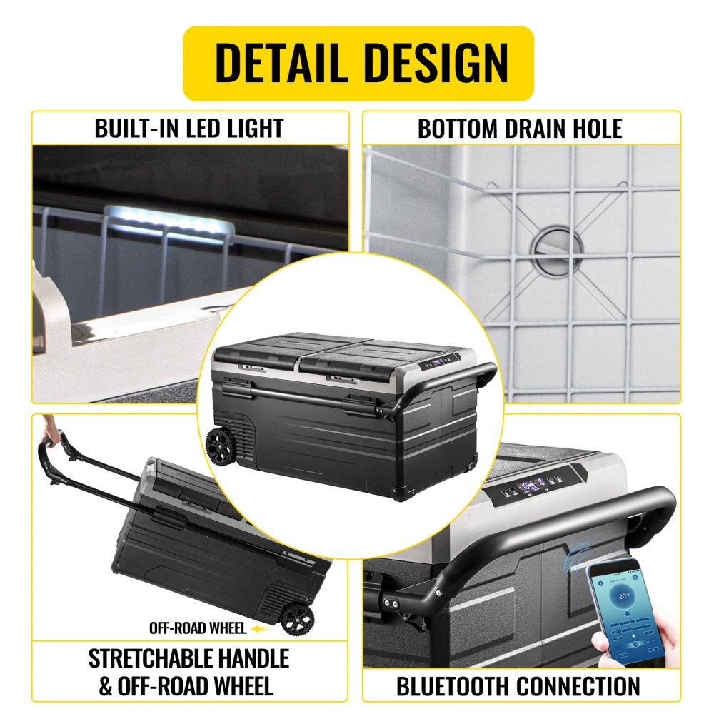 TWW95 - 95L Portable Car Freezer with Rapid Cooling and Solar Compatibility