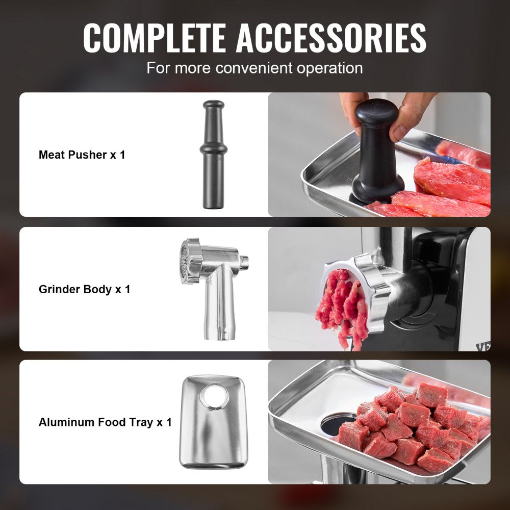 MG435 - 450W Stainless Steel Meat Grinder, 3 lbs/min, Home Kitchen Use