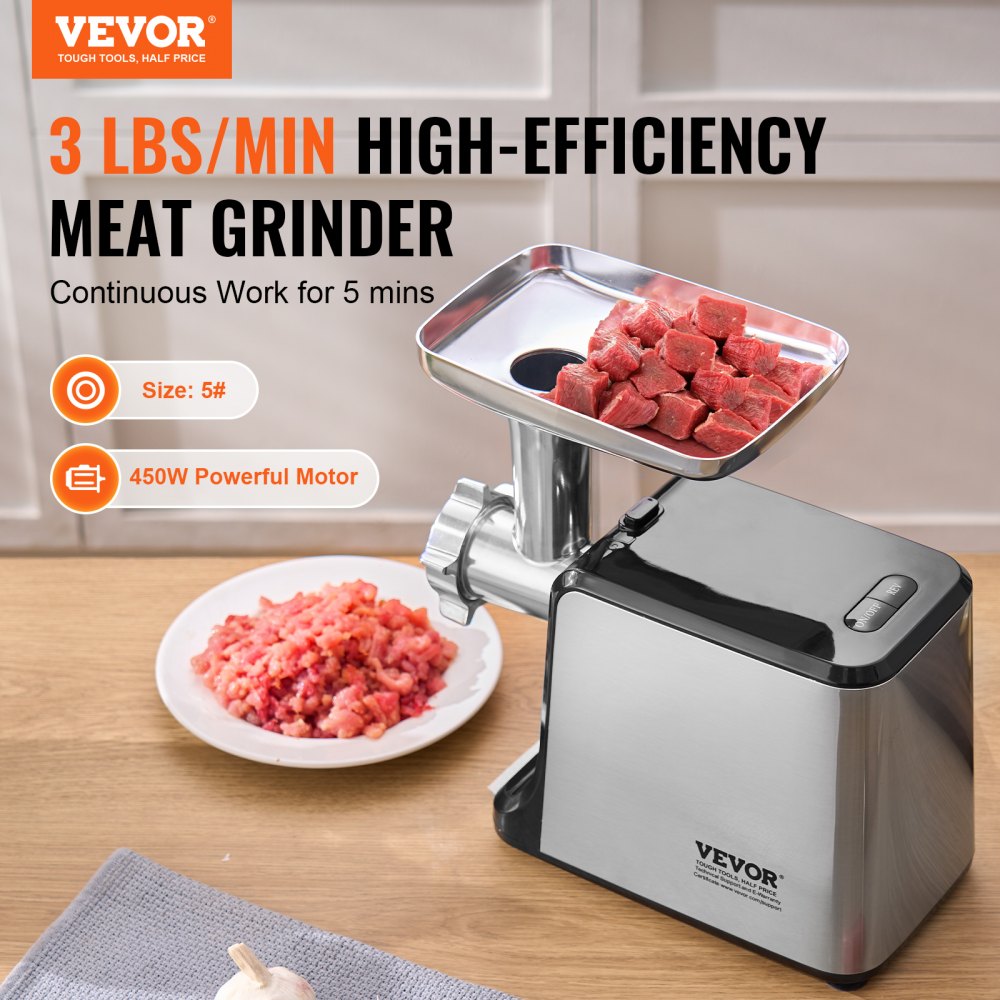 MG427A - Powerful 450W Electric Meat Grinder with 3 Cutting Plates