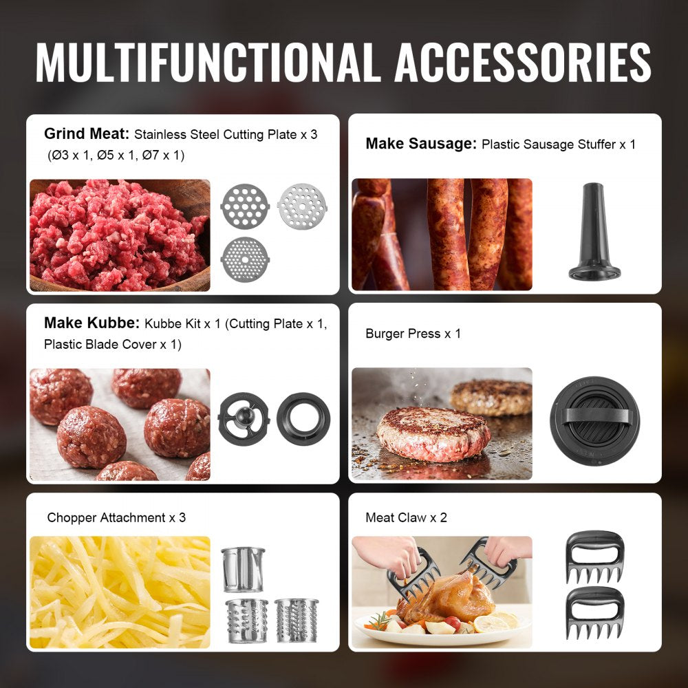 MG427A - Powerful 450W Electric Meat Grinder with 3 Cutting Plates