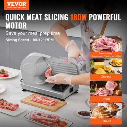1A-FS201 - 180W Electric Meat Slicer with Adjustable 7.5" Stainless Steel Blade