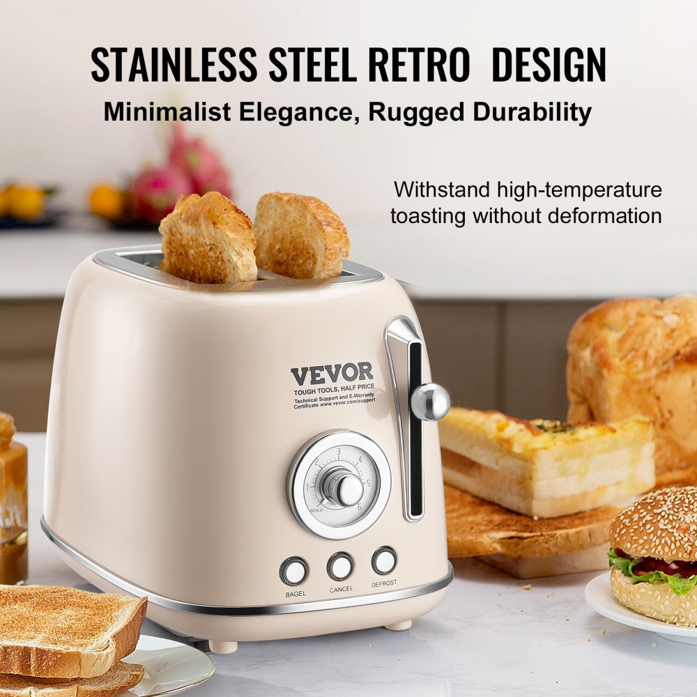 WT-8110 - Elegant 2-Slice Stainless Steel Toaster with 1.5'' Extra Wide Slots