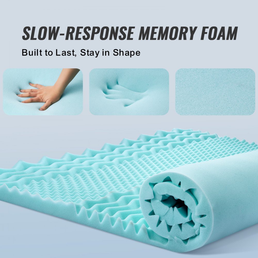 6080CJ - Plush Queen 2" Memory Foam Mattress Topper with Cooling Gel