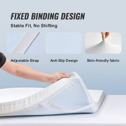 6080MV - 3" Cooling Gel Queen Memory Foam Mattress Topper, 60" x 80"
