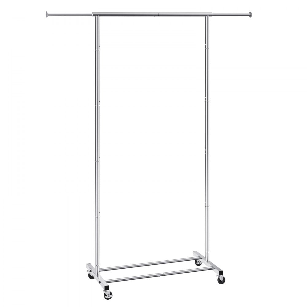 YD00015 - Adjustable Steel Clothes Rack with Wheels, 30.7-54.3" Length