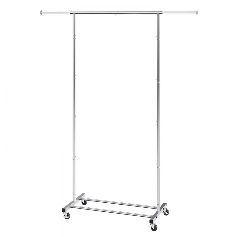 YD00015 - Adjustable Steel Clothes Rack with Wheels, 30.7-54.3" Length