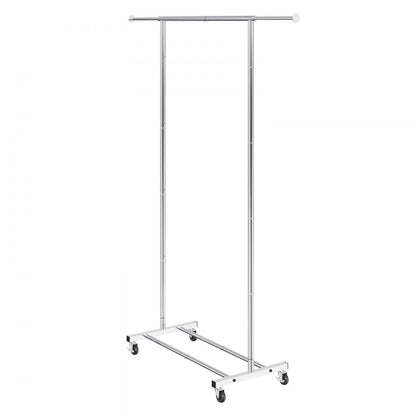 YD00015 - Adjustable Steel Clothes Rack with Wheels, 30.7-54.3" Length