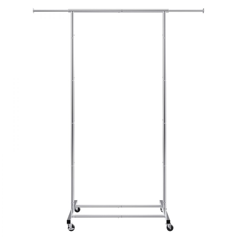 YD00015 - Adjustable Steel Clothes Rack with Wheels, 30.7-54.3" Length