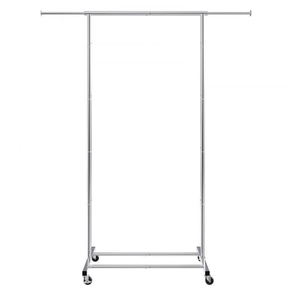 YD00015 - Adjustable Steel Clothes Rack with Wheels, 30.7-54.3" Length