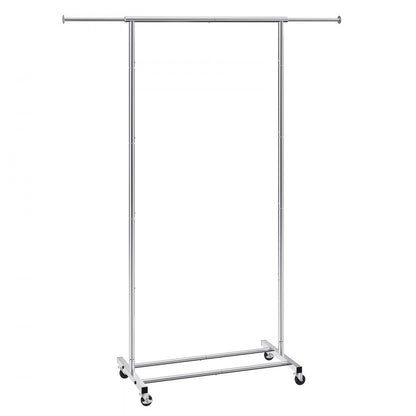 YD00015 - Adjustable Steel Clothes Rack with Wheels, 30.7-54.3" Length
