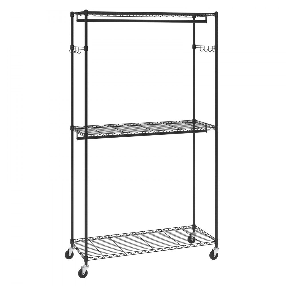 YC0002 - Heavy Duty 400 lbs VEVOR Rolling Clothing Rack with Adjustable Shelves