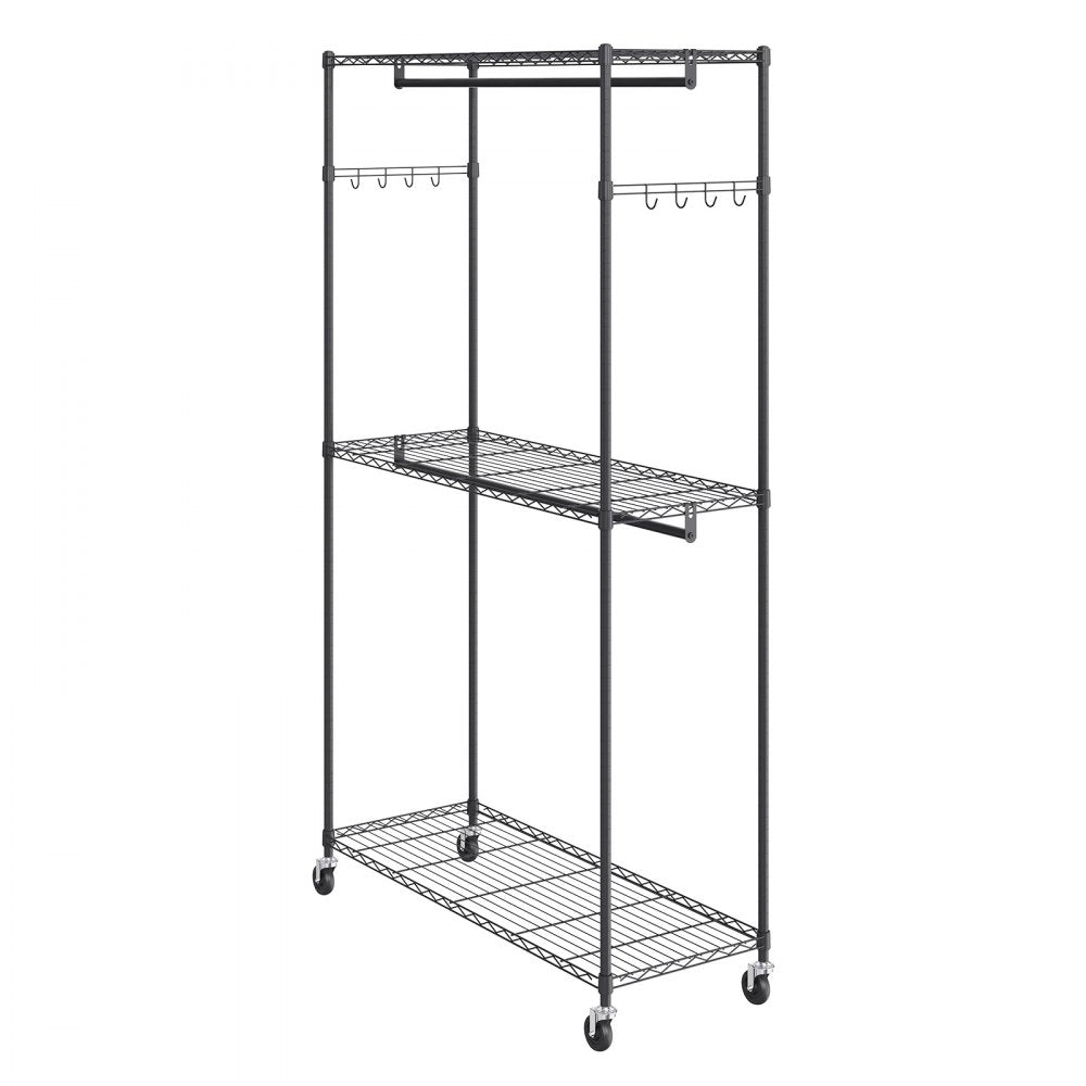 YC0002 - Heavy Duty 400 lbs VEVOR Rolling Clothing Rack with Adjustable Shelves