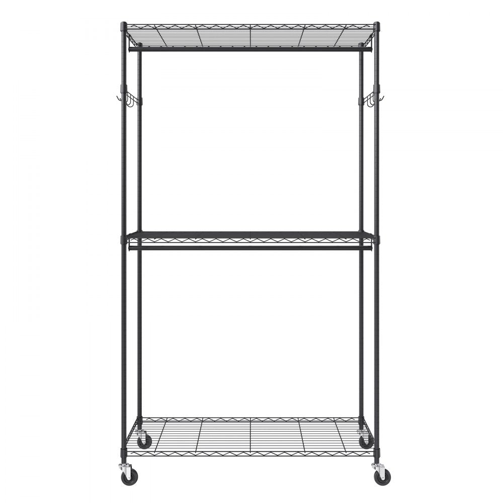 YC0002 - Heavy Duty 400 lbs VEVOR Rolling Clothing Rack with Adjustable Shelves
