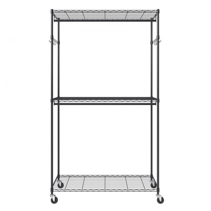 YC0002 - Heavy Duty 400 lbs VEVOR Rolling Clothing Rack with Adjustable Shelves