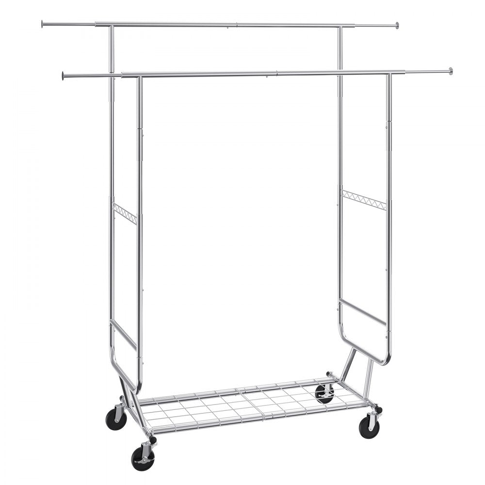 YD00018 - Adjustable Heavy Duty Clothes Rack, Holds 600 lbs, 56.8-73.5" Tall
