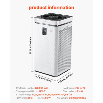 KJ800F-A04 - H13 HEPA Air Purifier with Smart Auto Adjustment