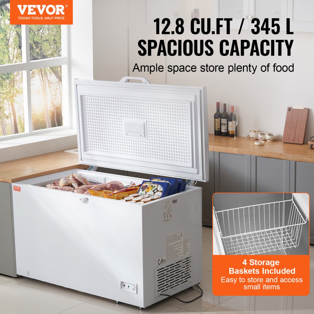 BD-355JA - 12.8 Cu.ft Chest Freezer with 4 Baskets & Adjustable Temperature