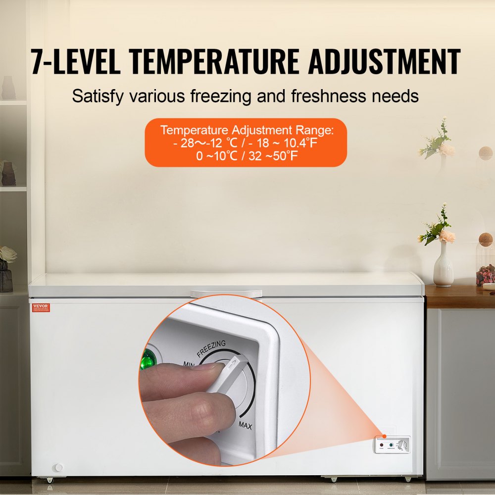 BD-505JA - 17.2 Cu.ft VEVOR Chest Freezer with Adjustable Thermostat
