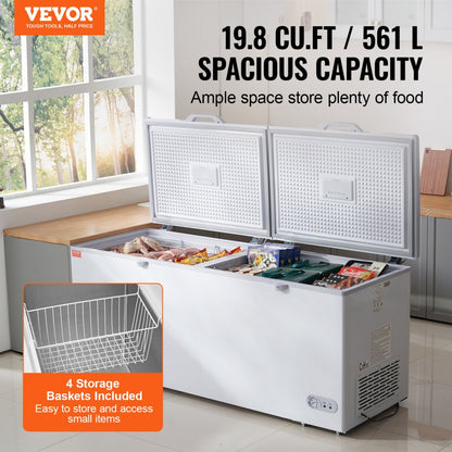 BD-600 - 19.8 Cu.ft VEVOR Chest Freezer with Lockable Split Doors