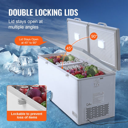 BD-600 - 19.8 Cu.ft VEVOR Chest Freezer with Lockable Split Doors