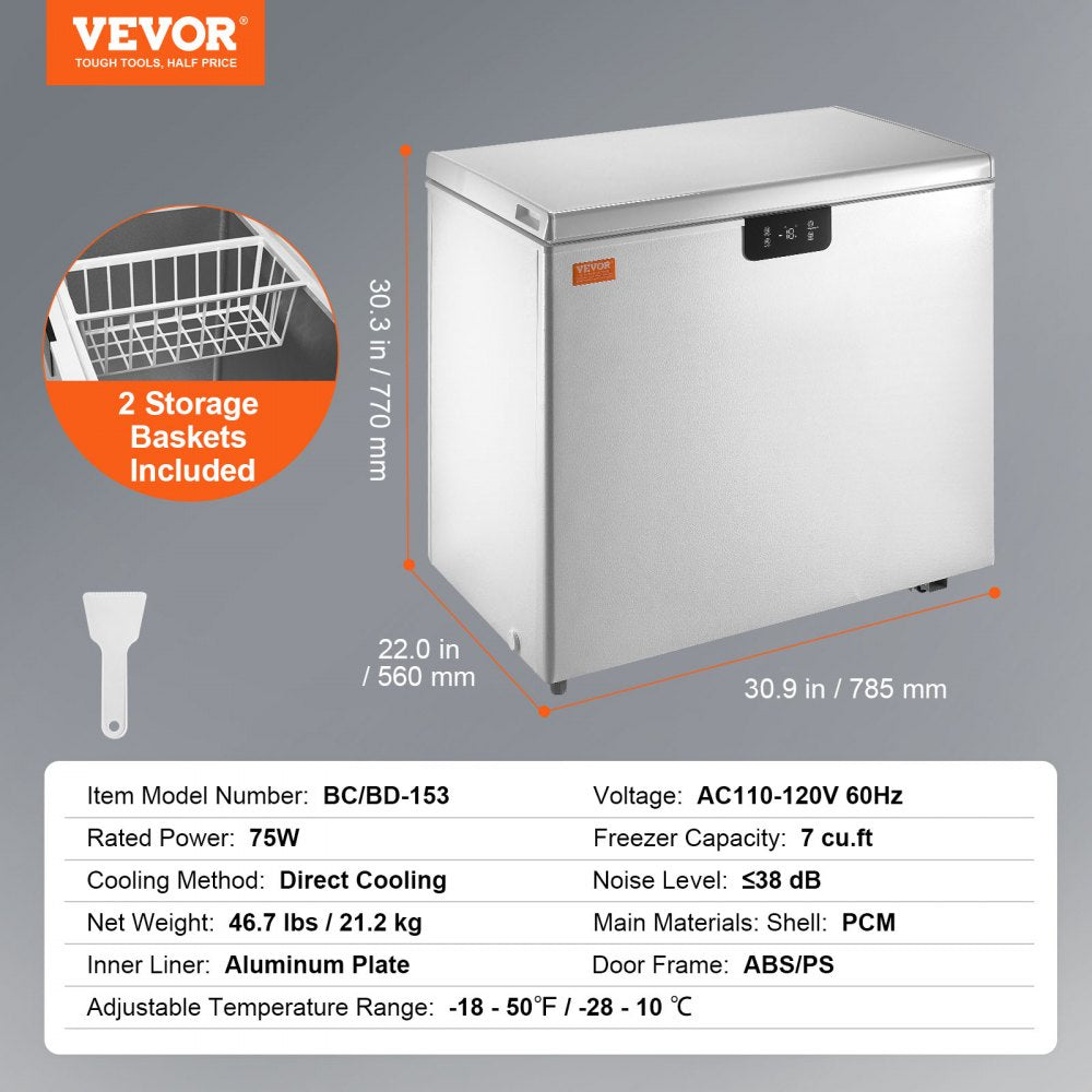 BD/BC-153EC - 7 cu.ft Compact Freezer with Digital Display & 2 Baskets
