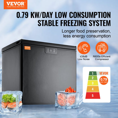 BD/BC-153EC - 5.4 Cu.Ft VEVOR Chest Freezer with Baskets & Adjustable Temp