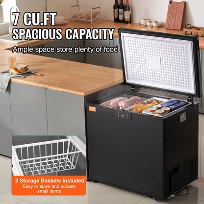 BD/BC-153EC - 5.4 Cu.Ft VEVOR Chest Freezer with Baskets & Adjustable Temp