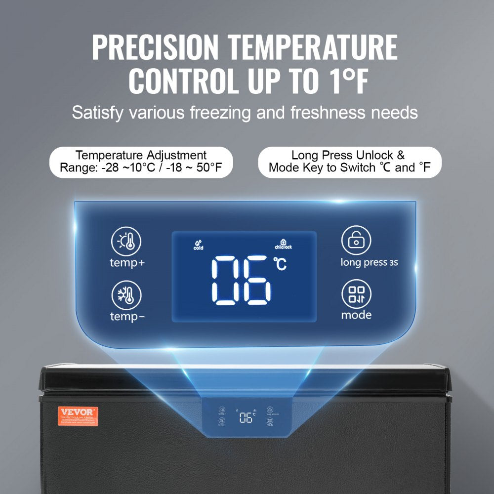 BD/BC-153EC - 5.4 Cu.Ft VEVOR Chest Freezer with Baskets & Adjustable Temp