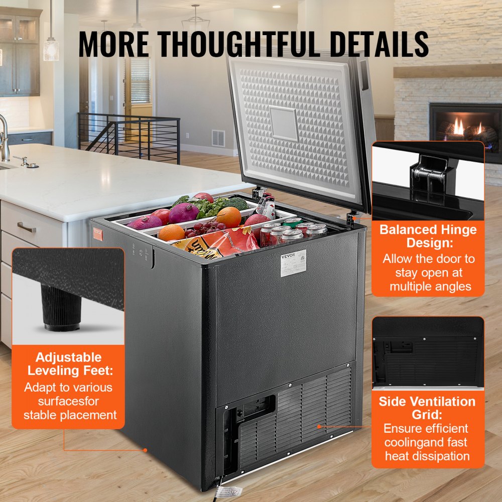 BD/BC-153EC - 5.4 Cu.Ft VEVOR Chest Freezer with Baskets & Adjustable Temp