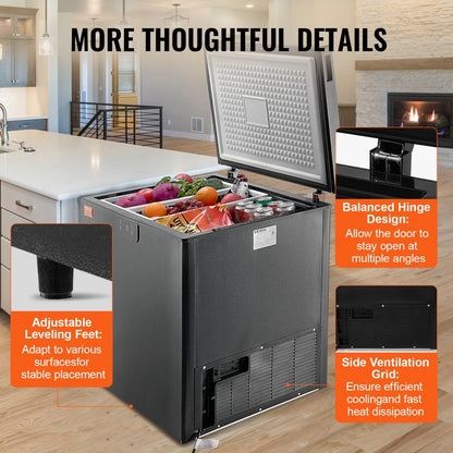 BD/BC-153EC - 5.4 Cu.Ft VEVOR Chest Freezer with Baskets & Adjustable Temp