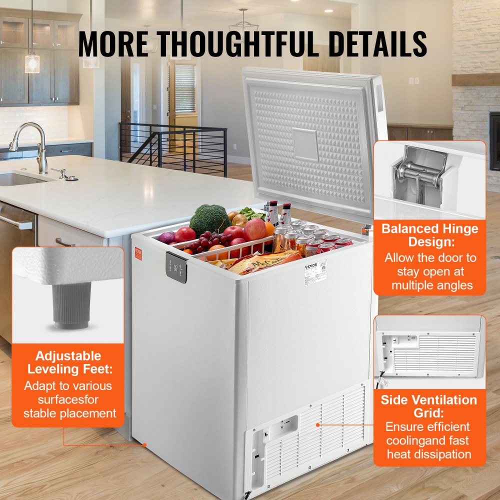 BD/BC-198EC - VEVOR 10 Cu.ft Compact Freezer with Digital Display and Baskets