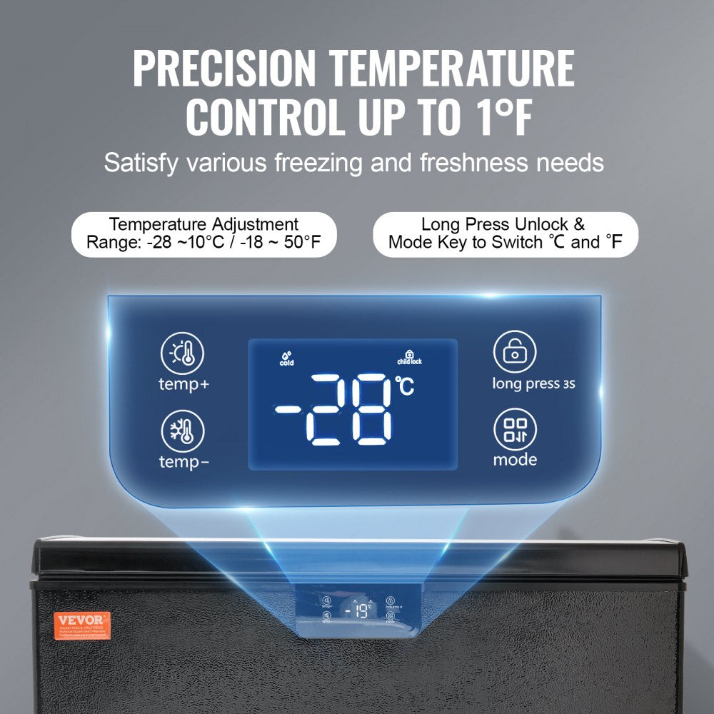 BD/BC-198EC - 10 Cu.ft VEVOR Compact Deep Freezer with Digital Display