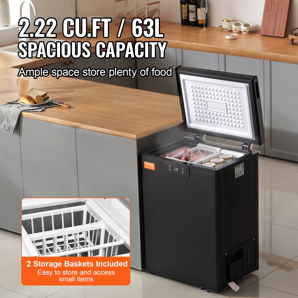 BD/BC-63EC - 2.22 Cu.ft VEVOR Compact Freezer with Baskets & Quiet Operation