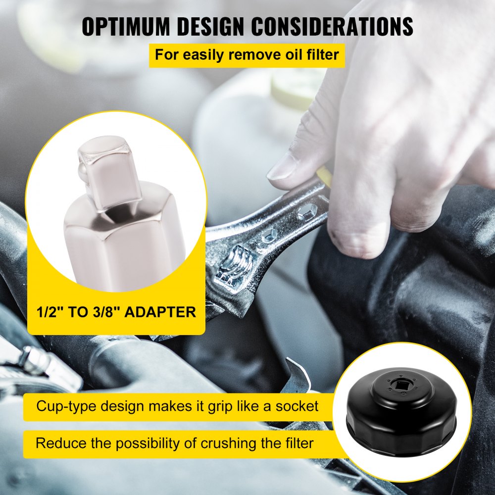 VV-OFSS-14 - 14-Piece Low-Profile Oil Filter Wrench Set for Vehicles