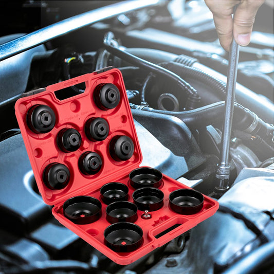 VV-OFSS-14 - 14-Piece Low-Profile Oil Filter Wrench Set for Vehicles