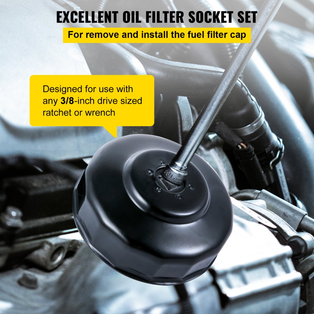 VV-OFSS-30 - 30-Piece Low-Profile Oil Filter Socket Set for Vehicles