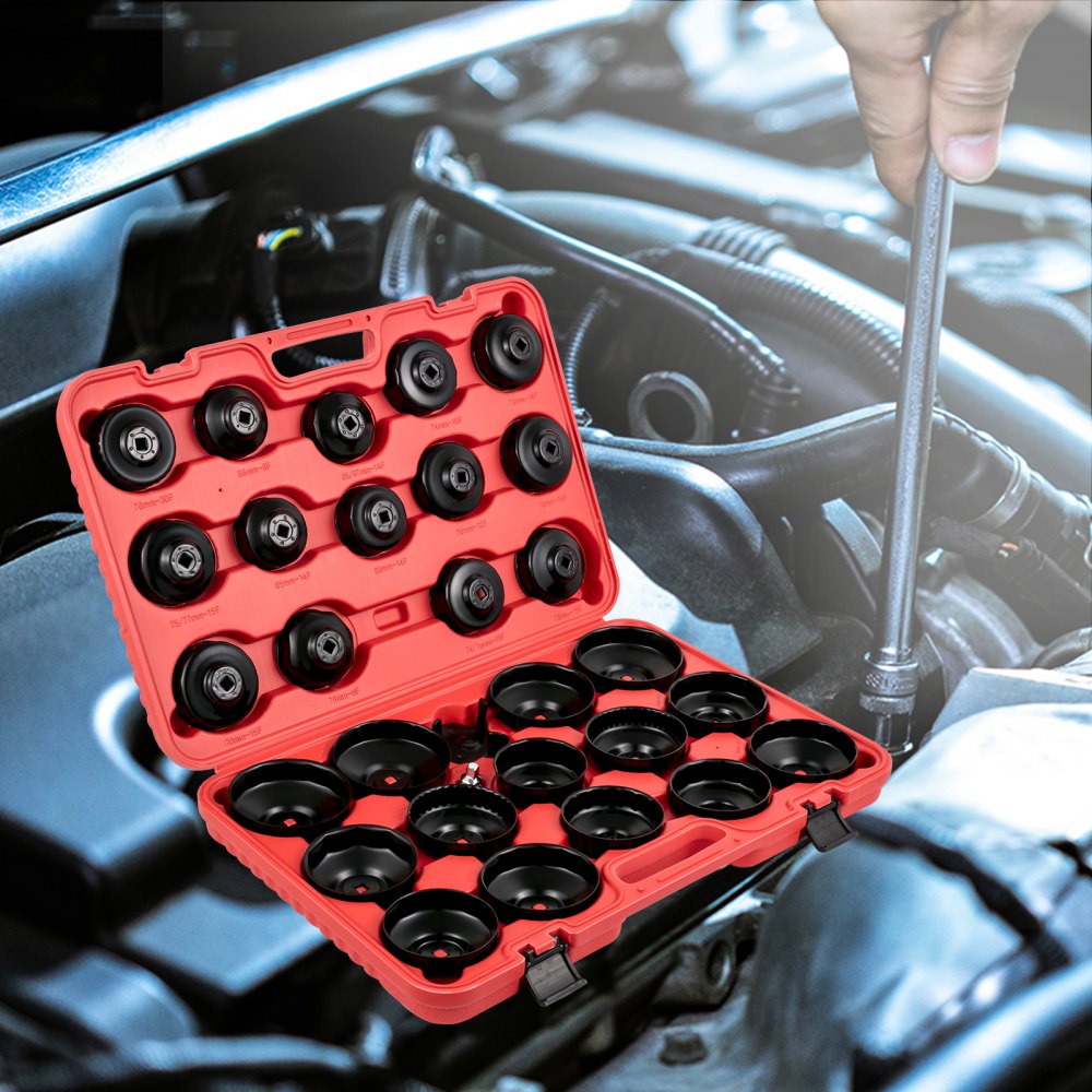 VV-OFSS-30 - 30-Piece Low-Profile Oil Filter Socket Set for Vehicles