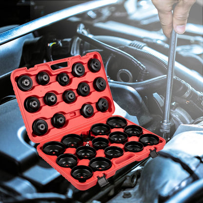 VV-OFSS-30 - 30-Piece Low-Profile Oil Filter Socket Set for Vehicles