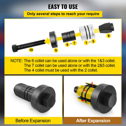 VV-PE-8 - Heavy-Duty Exhaust Pipe Stretcher Kit, Expands 1-5/8" to 4-1/4"