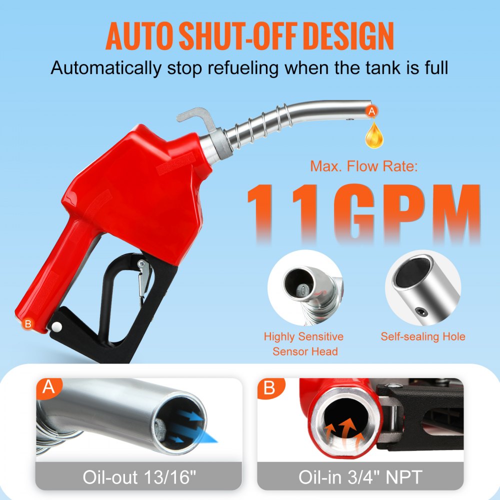 AC-11A-13/16 - 11 GPM Automatic Aluminum Fuel Nozzle with Shut-Off