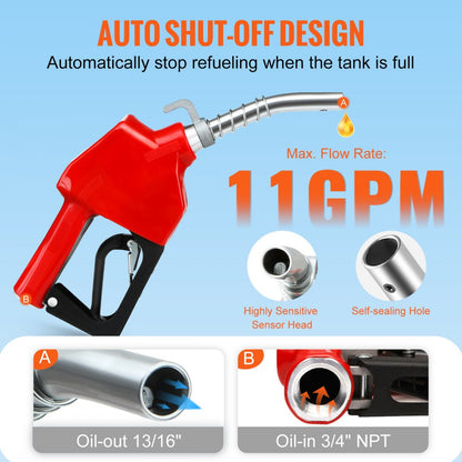AC-11A-13/16 - 11 GPM Automatic Aluminum Fuel Nozzle with Shut-Off