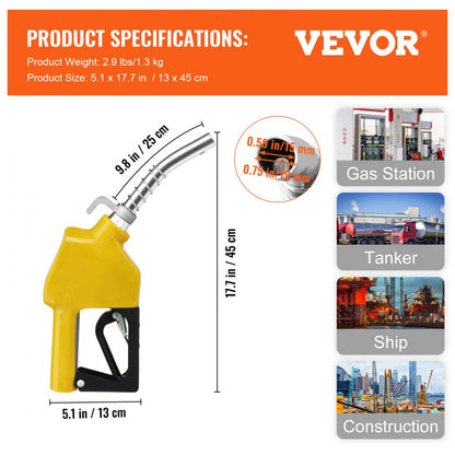 AC-11A-13/16 - Automatic Shut-Off Fuel Nozzle, Aluminum Alloy, 3/4" NPT