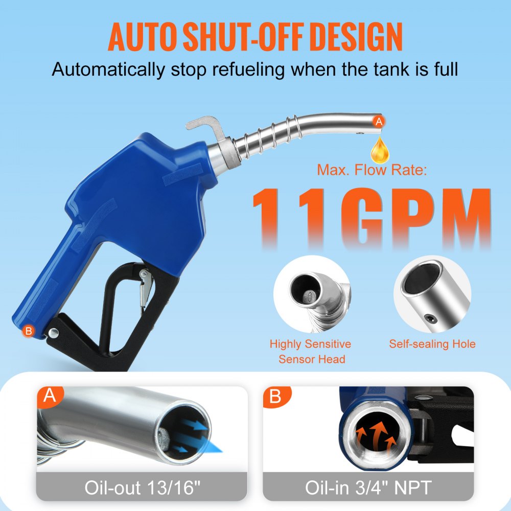 AC-11A-13/16 - 3/4" NPT Automatic Diesel Nozzle with 11 GPM Flow