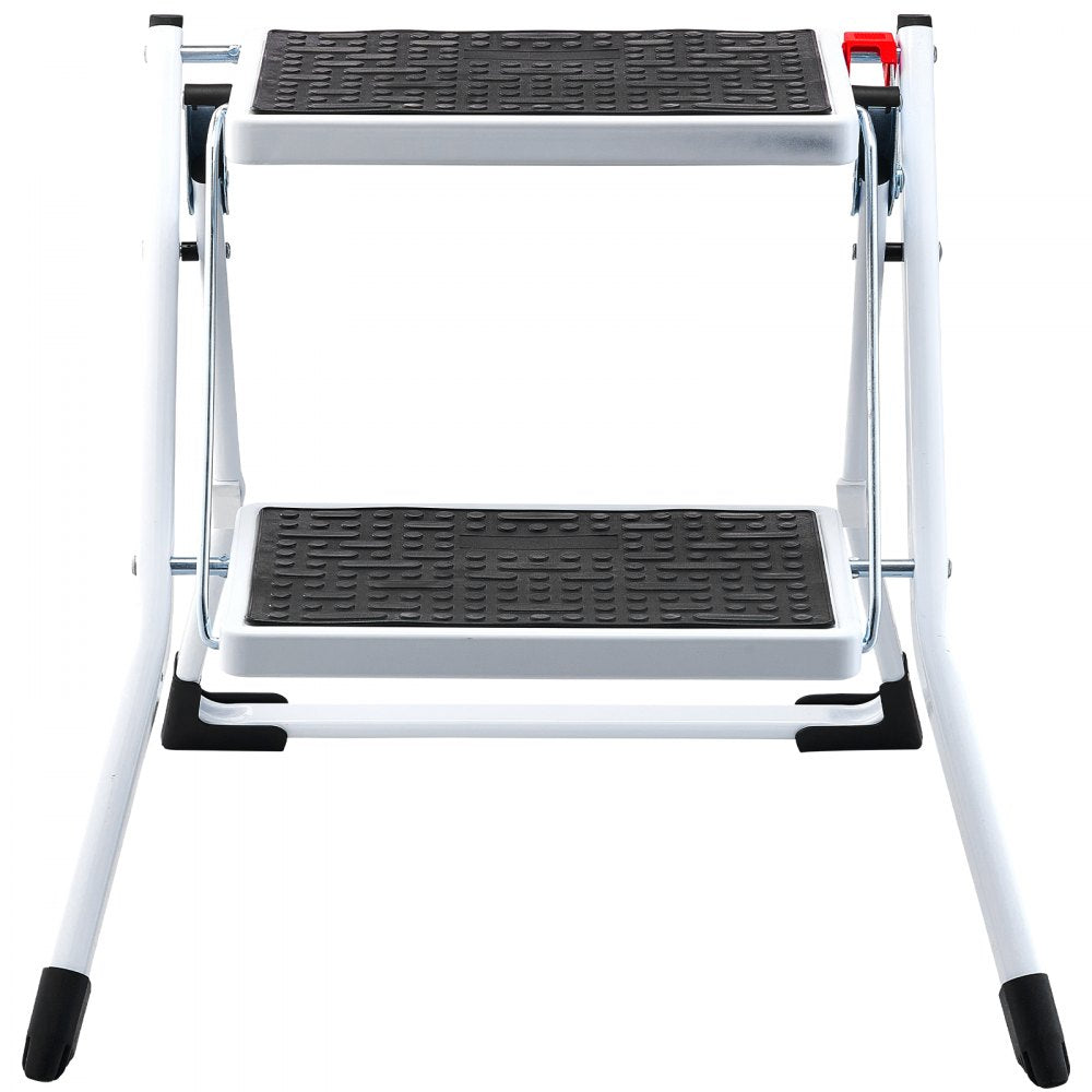 WK2031 - Compact 2-Step Steel Ladder, 330lbs Capacity, Folding Design