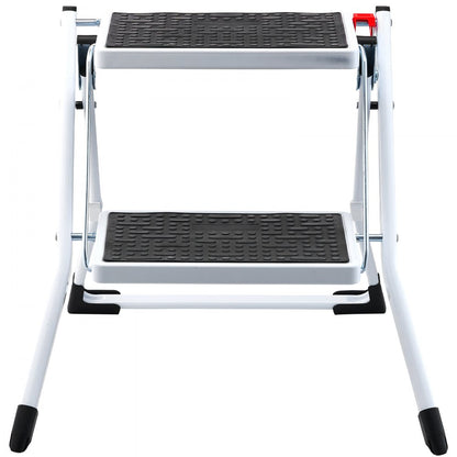 WK2031 - Compact 2-Step Steel Ladder, 330lbs Capacity, Folding Design