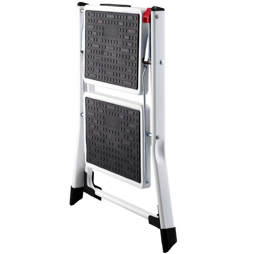 WK2031 - Compact 2-Step Steel Ladder, 330lbs Capacity, Folding Design