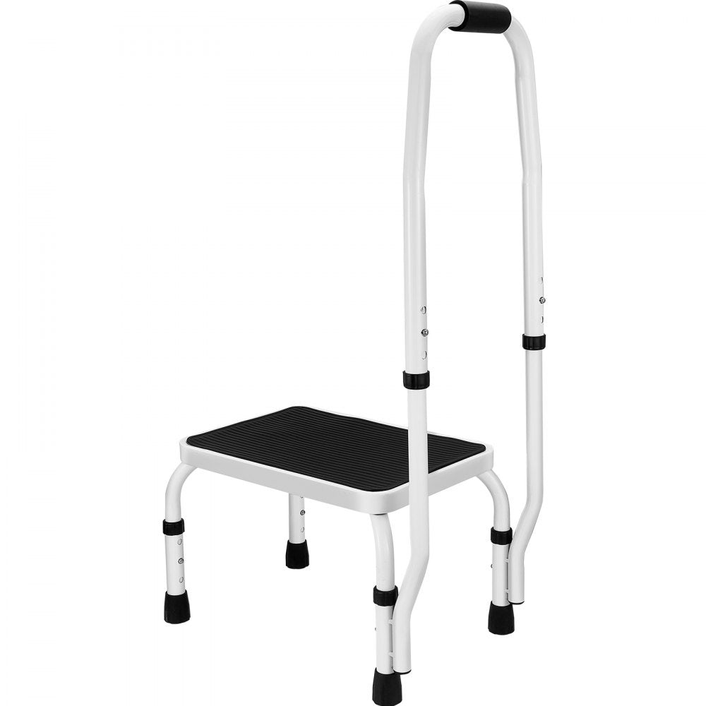 WK2071B - Adjustable 1-Step Steel Step Stool, 330lbs Capacity for Home Use